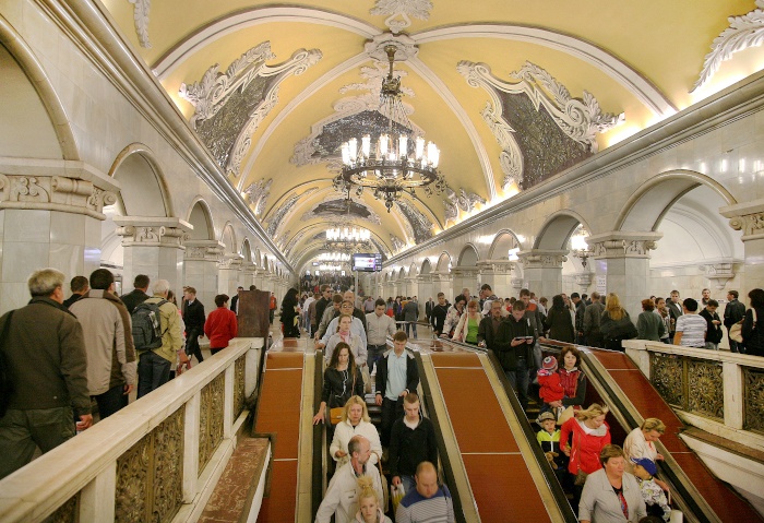 Die Komsomolskaya Metrostation in Moskau